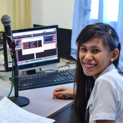 A local DJ at a radio station in the Philippines, where Projects Abroad places interns doing Journalism internships abroad.